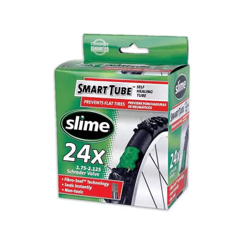 Kerékpár Belső Gumi Slime 24 x 1,75-2,125 Autó Szelep = Motor, Schrader, AV, SV Defektmentesítővel Feltöltve