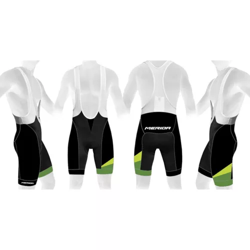 Kerékpáros Nadrág Merida Cx Design Rövid Fekete/Zöld - Kantáros (Cx Design)