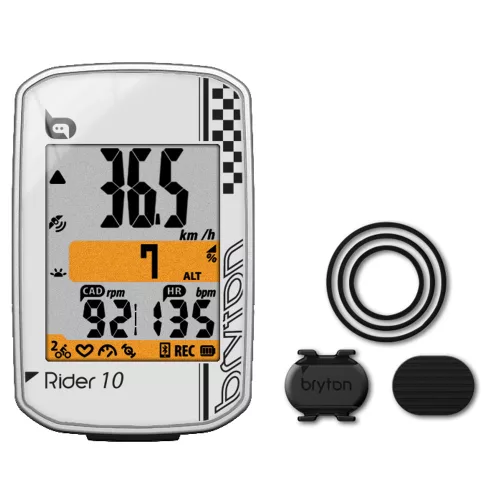 Kerékpár Computer Bryton Rider 10C Szett (+Scad) Fehér