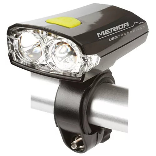 Lámpa Kerékpárra Merida Első, 2 Led, Fekete 3 Funkció, Usb, Akku