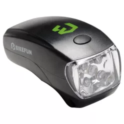   Lámpa Kerékpárra Bikefun Lucid Elemes Első 5 Fehér Led, 2 Funkció, Fekete