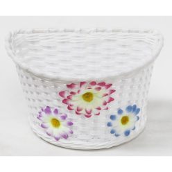   Kosár Kerékpárra Gyermek Müa Elsö 22X15X15 'Virágos' Fehér