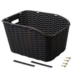   Kosár Kerékpárra Hátsó Műanyag Csomagtartóra + Tartozék Fekete