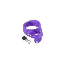   Kerékpár Lakat Spirál Kulcsos 8X1500 Mm Szilikonos - M-Wave Lila