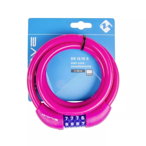 Kerékpár Lakat Spirál Számzáras 12X1000mm Szilikon M-Wave