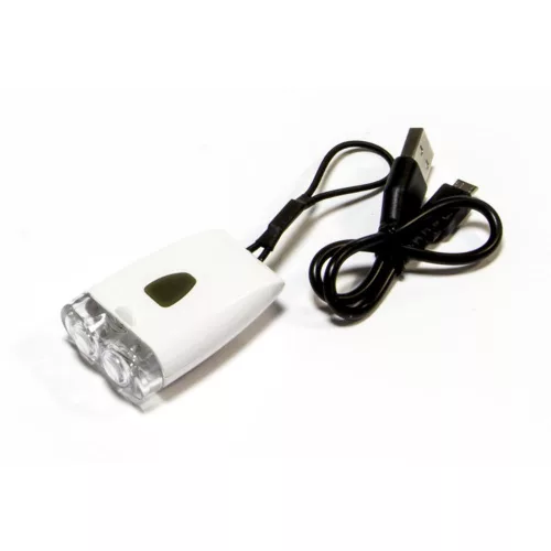 Villogo Elsö Usb 2Led 3Funk Fehér Kerékpárra