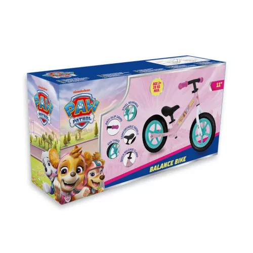 Mancs Őrjárat Futóbicikli 11" Acél Rózsaszín/Türkiz