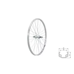 Fűzött hátsó kerék KLS EVENT V-brake R, 26", silver