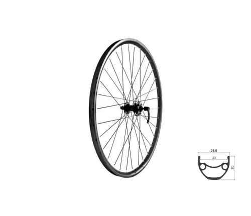 Fűzött Első Kerékpár Kerék Kls Draft Dsc 23 F, 26", Black