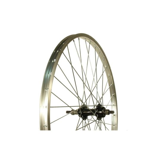 Kerékpár Kerék 24-Es Hátsó Szimplafalu Remerx Ezüst Felni Menetes Acél Agy Fekete