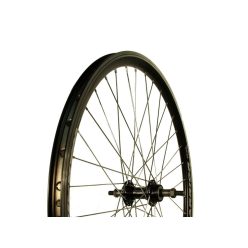   Kerékpár Kerék 26-Os Hátsó Duplafalú Warior Fekete Felni Menetes Alu Agy Fekete