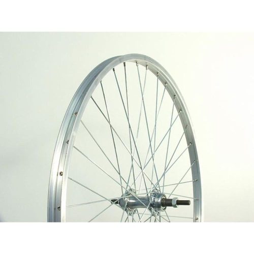 Kerékpár Kerék 26-Os Hátsó SzimplaFalu Remerx Ezüst Felni Menetes Acél Agy Cp