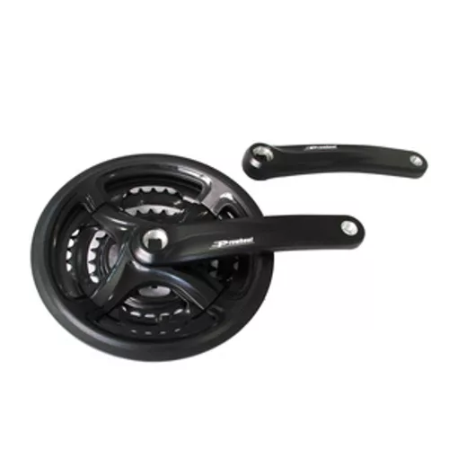 Hajtómű Kerékpárra Alu 28/38/48T 175mm Prowheel Ty-Cm99 Fekete, Láncvédővel Tengely Hossza 124,5mm