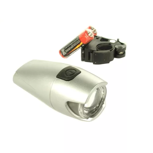 Kerékpár Lámpa Első Elemes 1 Led 0,5W Elemmel Ezüst