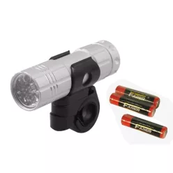 Kerékpár Lámpa Első Elemes 9 Led +Elem Szürke