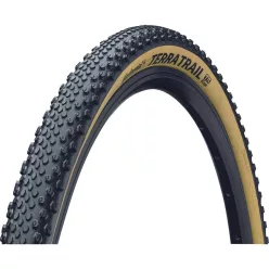   Continental Gravel-Cyclocross Kerékpáros Külső Gumi 47-584 Terra Trail ShieldWall 27,5x1,75, Hookless Felni Kompatibilis, Tubeless Ready, Fekete/Krém Hajtogathatós Skin