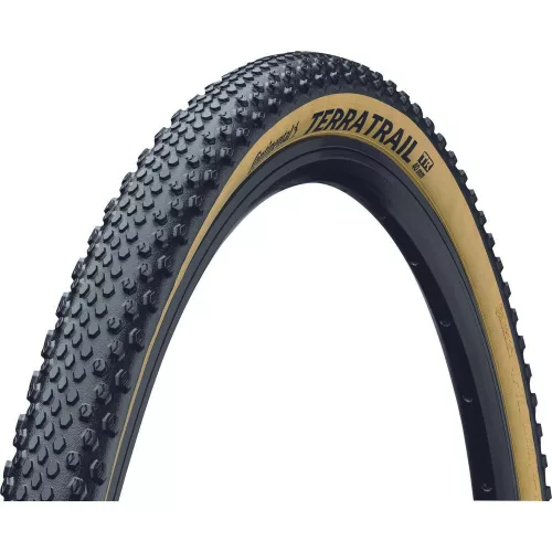Continental Gravel-Cyclocross Kerékpáros Külső Gumi 47-584 Terra Trail ShieldWall 27,5x1,75, Hookless Felni Kompatibilis, Tubeless Ready, Fekete/Krém Hajtogathatós Skin