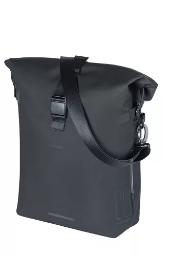 Basil egyoldalas táska kerékpárra SoHo MIK Side 17 l, fekete