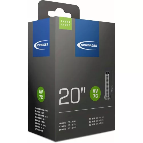 Kerékpár Belső Gumi Schwalbe 20 x 1,50-2,35 Extra Light Szelep Hossza 40mm Autó Szelep = Motor, Schrader, AV, SV 95G
