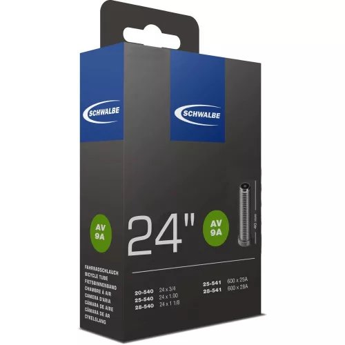 Kerékpár Belső Gumi Schwalbe 24" 540/541-20/28 Szelep Hossz 40mm Autó Szelep = Motor, Schrader, AV, SV 95G