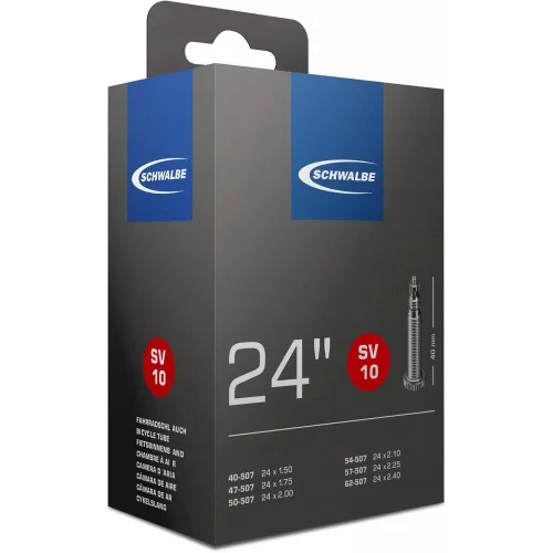 Kerékpár Belső Gumi Schwalbe 24 x 1,50-2,40 Szelep Hossza 40mm Presta szelep = Szingó, Francia, Sclaverand, FV, SV 165G