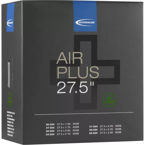 Kerékpár Belső Gumi Schwalbe Air Plus 27,5 x 1,50-2,40 Szelep Hossza 40mm Autó Szelep = Motor, Schrader, AV, SV 305G