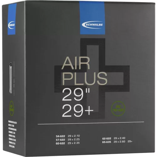 Kerékpár Belső Gumi Schwalbe Air Plus 29+ x 2,10-2,60 Szelep Hossza 40mm Autó Szelep = Motor, Schrader, AV, SV 420G