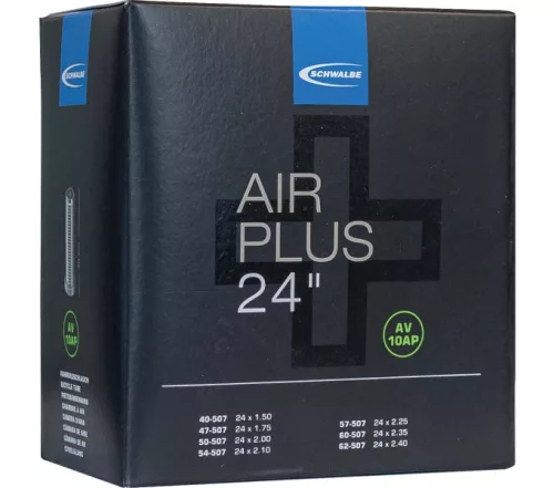 Kerékpár Belső Gumi Schwalbe Air Plus 24 x 1,50-2,40 Szelep Hossza 40mm Autó Szelep = Motor, Schrader, AV, SV 260G