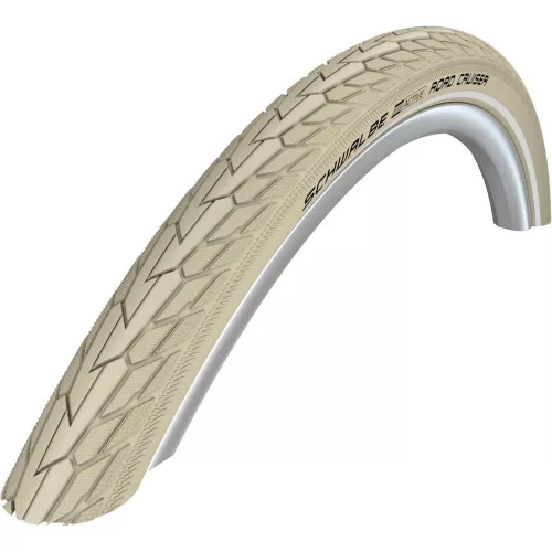 Kerékpár Külső Gumi Schwalbe 26X1.75(559-47) Road Cruiser Active Line Hs484 K-Guard Sbc Reflex Csíkos Krém Twin Skin 720G