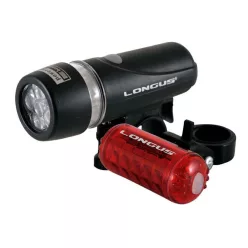   Lámpa Szett Kerékpárra Longus E+H 3 Funkciós/5Led+4 Funkciós/5Led Fekete