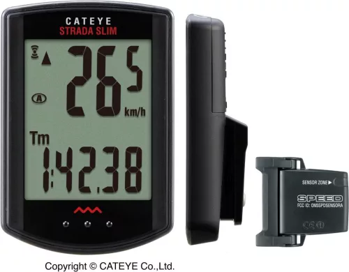 Kerékpár Computer Cateye Strada Slim - 8Funk Wireless Fekete