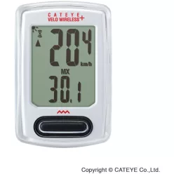   Kerékpár Computer Cateye Velo Wireless+ Ccvt235 8Funk Háttérvil Wless Fehér