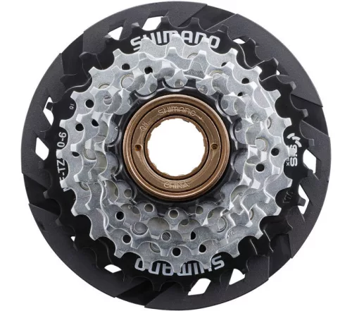 Shimano Fogaskoszorú Kerékpárra Menetes 6-Os 14-28F Mftz5106 Ezüst/Fekete +Küllővédő Tárcsa