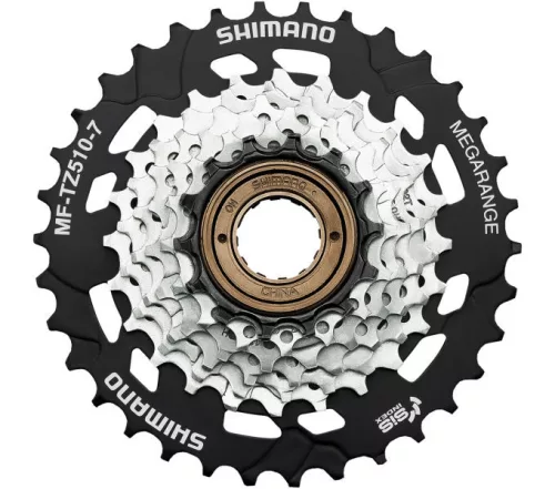 Shimano Lánckeréksor Kerékpárra Menetes 7-es 14-34F Mftz5107 Ezüst/Fekete