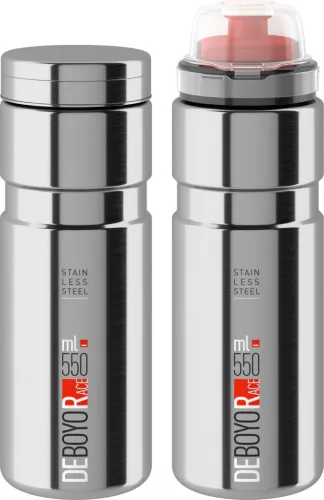 Kerékpár Kulacs Elite Deboyo Race Thermo Acél 12 Órás Cserélhető Kupakkal 550Ml 265G