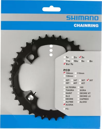 Shimano Lánckerék Kerékpárra 38F Fcm361 38F Fekete