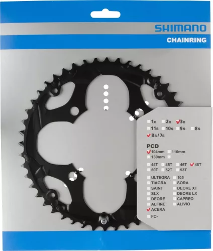 Shimano Lánckerék Kerékpárra 48F Fcm361 Fekete