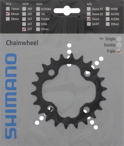 Shimano Lánckerék Kerékpárra 22F Fcm590 64mm Black