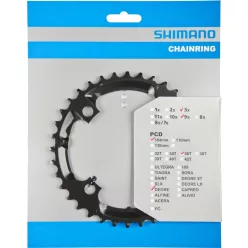   Shimano Lánckerék Kerékpárra 36F Fcm590 104mm 9-es M430 M431 M391 Fct3010 Fekete