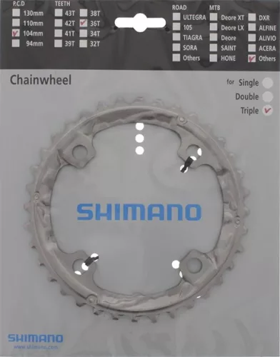 Shimano Lánckerék Kerékpárra 36F Fct551 36F -Al 10-es 104mm Alu Ezüst
