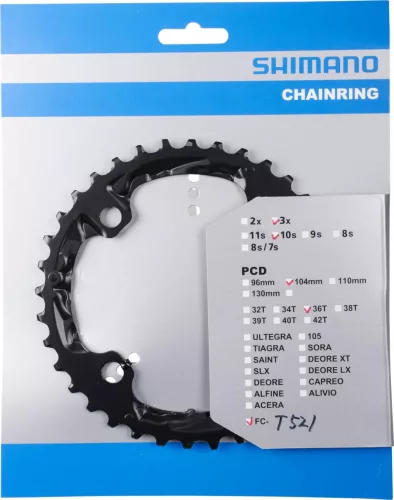 Shimano Lánckerék Kerékpárra 36F Fct521 610 36F -Al 10-es Acél Fekete 104mm