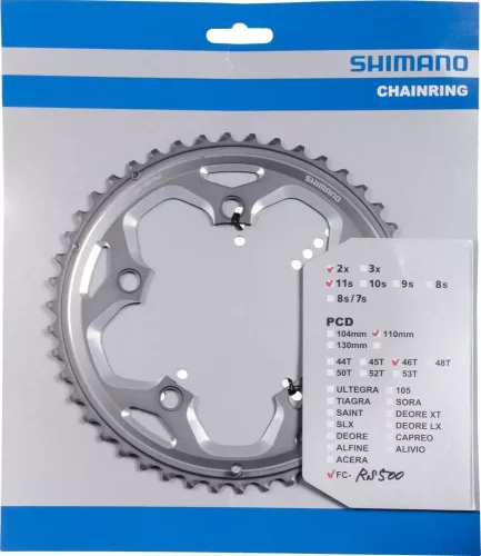 Shimano Lánckerék Kerékpárra Fc-Rs500 46F-Mj Ezüst 110mm