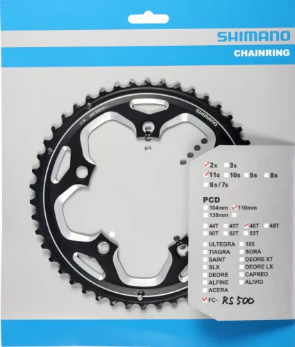 Shimano Lánckerék Kerékpárra Fc-Rs500 46F-Mj Fekete 110mm