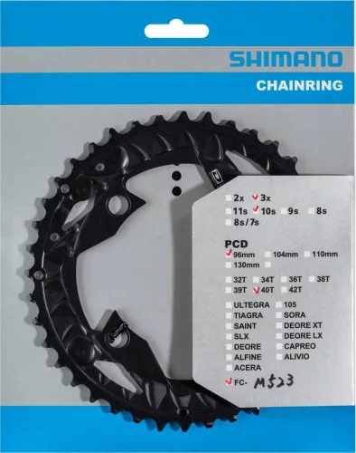 Shimano Lánckerék Kerékpárra Fc-M523 40F-An Fekete For Chain Guard