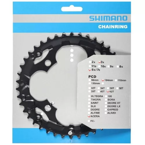 Lánckerék Kerékpárra Shimano Fcm361 Fekete 3x8 Pdc 104mm