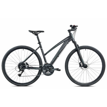 Kerékpár Torpado T821 CROSSWIND NŐI 48cm, fekete 8x3 ACERA sebességes (23T) - hidraulikus tárcsafékkel