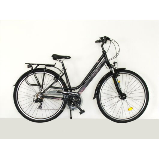 Neuzer Ravenna 100 női Trekking kerékpár fekete/rózsaszín matt 19"